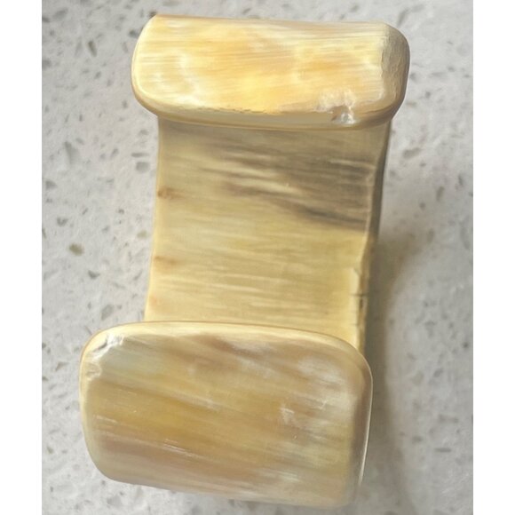 Bakelite Butterscotch & Brown Bangle & Buffalo Horn Open Cuff Bracelet Vintage - Picture 9 of 16